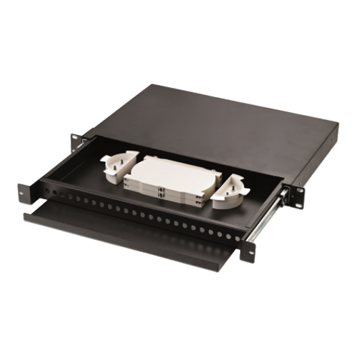 LANMASTER metal 19" drawer optical enclosure, 1U, for 24 FC adapters